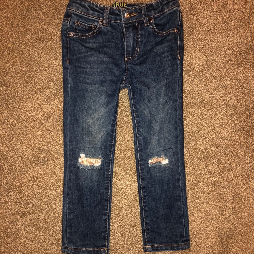 Sequin patch jeans